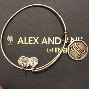 Alex and Ani Silver”K” With a Box